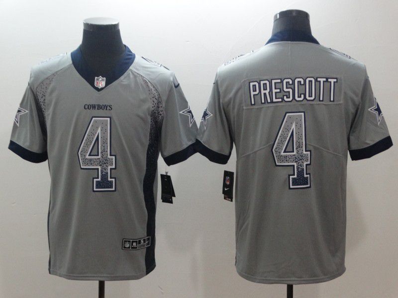 Men Dallas cowboys #4 Prescott Grey Drift Fashion Blue New Nike Limited NFL Jerseys->dallas cowboys->NFL Jersey